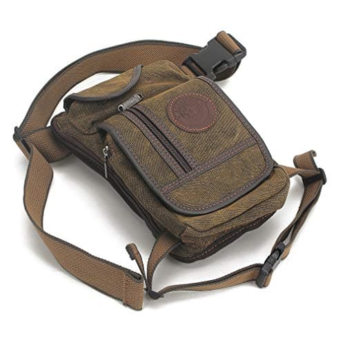 Canvas Drop Leg Bag Hiking Waist Pack for Men Women Travel Outdoor Sports Camping Tactical Motorcycle Riding Cycling Fishing Thigh Fanny Pouch — view 5