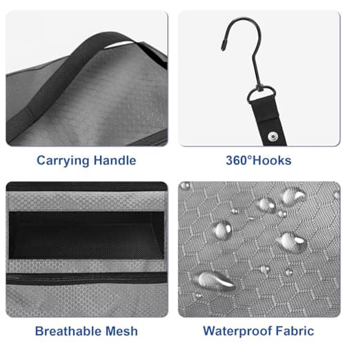 Olosar Suitcase Organizer, Travel Luggage Organizer Portable Hanging Travel Shelves Collapsible Hanging Packing Cubes for Carry on Suitcase, Grey-M, M, Modern — view 3