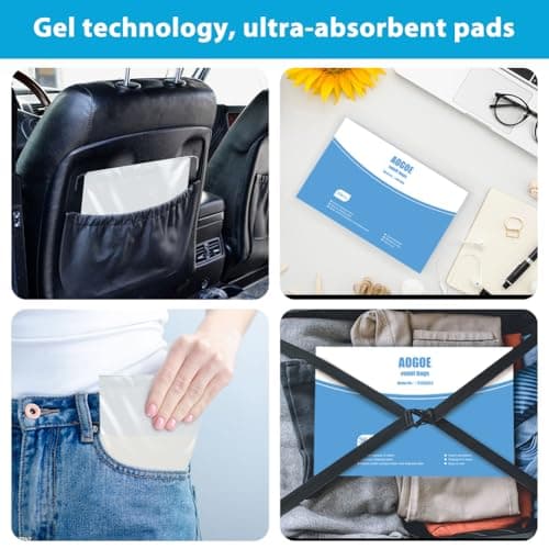 AOGOE Absorbent Sick Bags, 36 Pack Leak Resistant Vomit Bags, Turns Vomit into Gel, 1000ml Portable Sick Bag for Car Travel, Boat or Plane, No Mess Travel Sick Bags for Kids and Pregnancy, Zero Odour — view 6