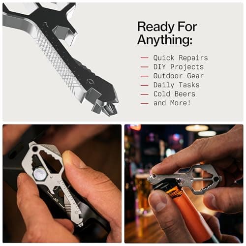 KeySmart Multitool Pro - 18-in-1 Multifunction Key Shaped Tool Pocket Multi-Tool Key Chain Bottle Opener Keychain, Key Multitool Keychain for Men Gift, EDC Gear Keychain, Stainless Steel, 1 Pack — view 3