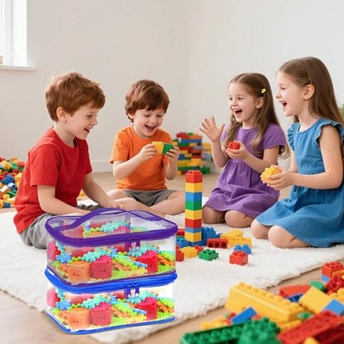 Clear PVC Toy Storage Bags with Handles, 6 Pcs Toy Storage Bags with Zipper — view 6