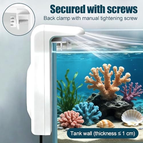 DONGKER Mini Aquarium Chiller Fan,USB Wall Mounted Fish Tank Cooling Fan with 2 Speed Modes Low Noise for Shrimp, Coral, Tropical & Saltwater Freshwater (Up to 10mm Thickness,within 60 * 60cm Tank) — view 2