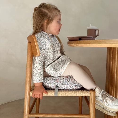 Inflatable Booster Seat for Toddler (Age 2.5–7 Years) – Travel Booster Cushion & Pillow for Kids – Chair Booster Seat for Dining – Portable Inflatable Pillow (Ditsy Meadow) — view 4