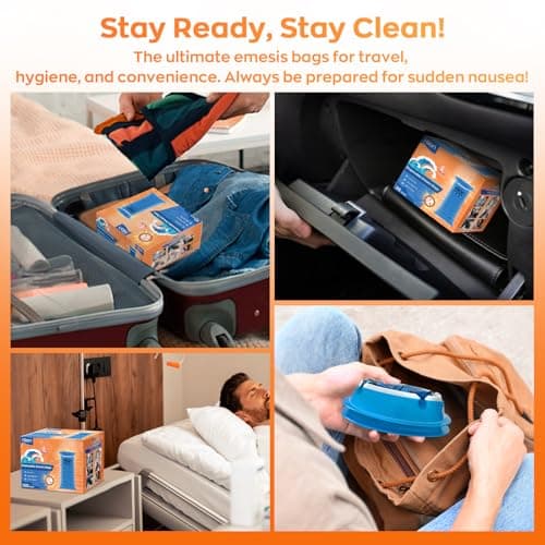 Hion 27-Pack Sick Bags for Car Travel, Leak-Resistant Vomit Bags — view 5