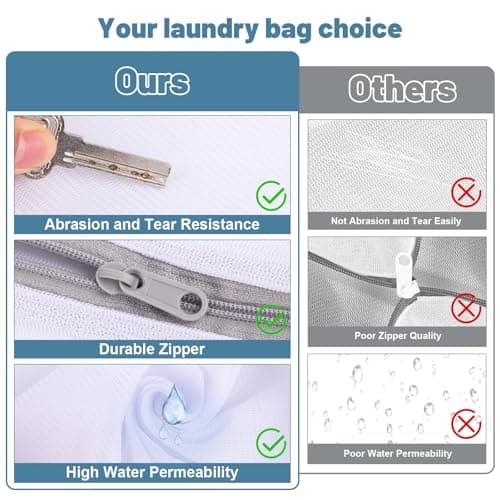 Dntorx 2 PCS Mesh Laundry Bags with Zips,Fine Laundry Bags 30 x 40 cm, S — view 6