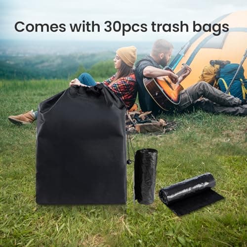 Foldable Camping Toilet Portable Potty Loo - Collapsible Toilet for Camping, Picnic, Fishing, Travel and Van Life, Outdoor Bucket with Lid and 30 Trash Bags — view 6