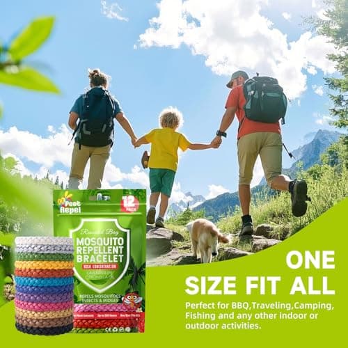 Mosquito Repellent Bracelet 12 Pack, PestRepel Insect Midge & Mosquito Bands - 300 Hours Insect Repellent Protection, Deet-Free, Natural Insect Repellent Bracelet for Adults & Kids — view 6