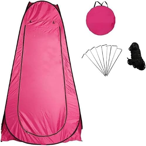 HYGRAD Pop Up Toilet Tent Chaning Room Camping Shower Instant Pop Up Portable Outdoor Camping (Pink) — view 2