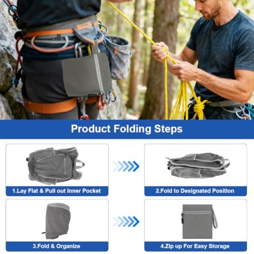 HOTUT Ultra Lightweight Foldable Backpack, 10L Hiking Backpack, Water Resistant Travel Day Bag for Men Women, Packable Rucksack Daypack for Cycling Climbing Travelling Camping Sports Outdoor (grey) — view 5