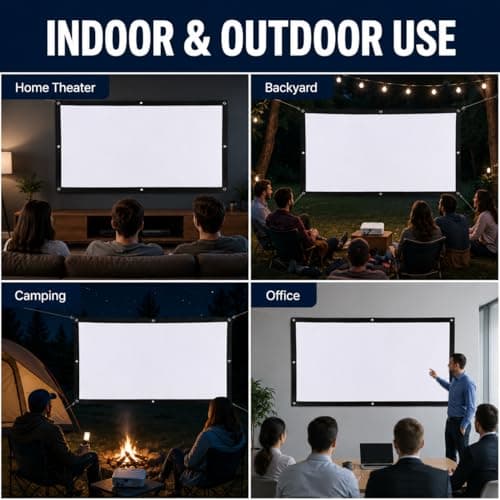 CEYOME Projector Screen, 84 Inch Outdoor Foldable Screen — view 6