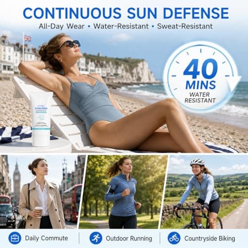 Sunscreen SPF 50 for Face, Water-Based Moisturiser with SPF, Broad Spectrum UVA/UVB Protection, No White Cast & Non-Greasy, Lightweight Daily Sun Cream Under Makeup, Travel Size 50g — view 4