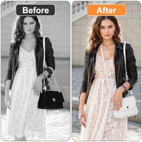 PEOVLVN Leather Purse Strap, Purse Straps Replacement Crossbody Bag Strap with Metal Buckles Long Adjustable Purse Straps for Handbags and Crossbody Bag Accessories (White) — view 6