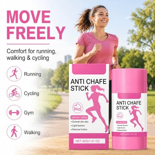 SHEBEEDO 2Pcs Anti Chafing Cream Stick, Anti Chafe Balm for Thighs, Feet & Underarms, Smooth Anti Friction Stick for Running, Cycling, Walking & Daily Skin Comfort, 40g*2 — view 4