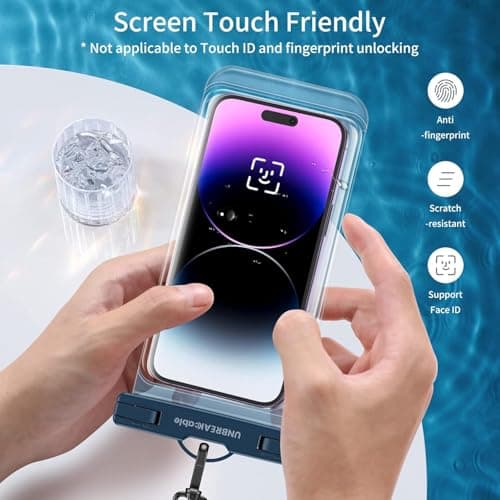 UNBREAKcable Waterproof Phone Pouch，2-Pack IPX8 Universal Waterproof Phone Case Dry Bag for iPhone 17 16 15 14 13 12 11 Pro Max XR X Samsung S25 S24 Ultra S21 S10 Huawei P70 Mate 70 up to 7" — view 4