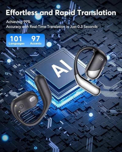 Paekole AI Translation Earbuds Real Time - 198 Language Translator Earbuds, Two-Way Language Translator Device, 6-in-1 Translating Device, Translate Ear Buds for Travel Learning with Charging Case — view 2