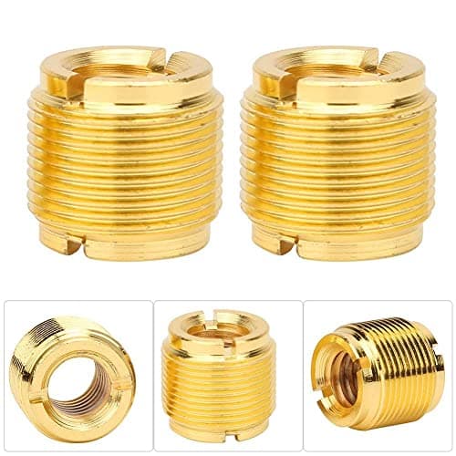 Universal Microphone Adapter, Universal Gold Metal 2 Pack for Mic Clip, 5/8 to 3/8 Inch Thread Adapter for Podcasters, Streamers, Studio Recording, Home Use — view 2