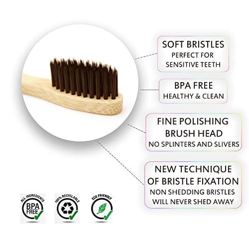 Virgin Forest Bamboo Toothbrush 6 Pack, Soft Bristles, Biodegradable — view 3