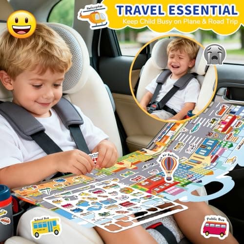 CREATIVETREES 6 Sets Reusable Sticker Book for Toddlers 3-6, Jelly Stickers Book for Kids, Travel Sticker Activity Toys for Childs 3 4 5 6 Years Girls & Boys Best Gifts — view 3