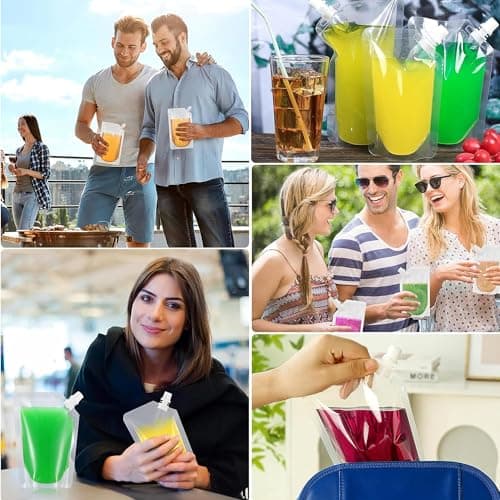 15pcs Reusable Clear Liquid Food Pouches 250/420/500ml Leak Proof Stand Up — view 6