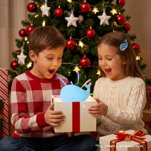 LOVERUIS Whale Night Light Children, 7 Colour Changing LED Portable Touch Baby Lamp, USB Rechargeable Silicone Animal Night Light for Children Nursery Toddler Girls Birthday Gift Room Decor (Whale) — view 6