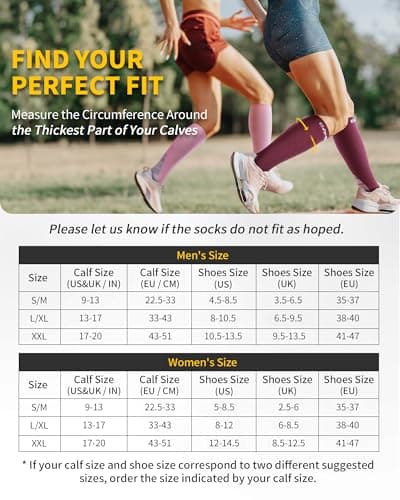 CAMBIVO Compression Socks for Women & Men 2 Pairs, Flight Socks Compression Stockings for Calf & Ankle Support, Sports, Flying, Maternity Pregnancy, Nurses, Travel — view 2