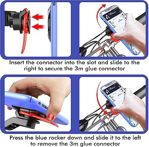 Taomeng Universal 360° Rotatable Handlebar Phone Mount for Bicycle, Motorcycle & More, Compatible with Smartphones 4.7-7.2 inches — view 6