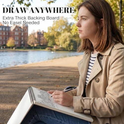 A4 Sketch Book, 4 Pack Spiral Sketch Pad, 100gsm Acid-Free Drawing Pad — view 3