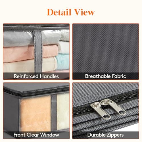 Lifewit 2 Pack Under Bed Storage,40L Clothes Storage Bags with Clear Window — view 3