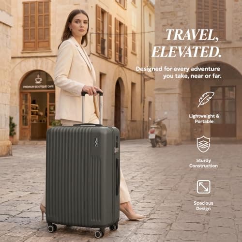 LUGG 32inch Vacay Suitcase ABS Luggage with TSA Indent Lock, Aluminium Trolley Handle, 360° Spinner Wheels, Water-Resistant & Durable Material - Airline Compatible (86 x 31 x 58cm) — view 2
