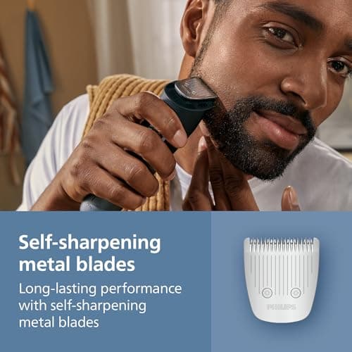 Philips Beard Trimmer 5000 Series - Self-Sharpening Metal Blades, 40 Lock-in Settings, BeardSense Technology, Hair Collector, 100% Waterproof, Travel Pouch, Model BT5765/15 — view 6