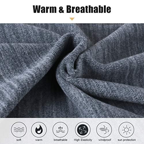 Winter Neck Warmer Fleece Windproof Neck Gaiter Snood for Men Women Cold Weather Face Scarf Headwear for Skiing Running Cycling — view 3
