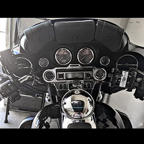 KATUR Motorcycle Windshield Bag Pouch PU Leather with Magnetic Closures for Harley Touring Street Glide Electra Glide Windshield Bags 1996-2013 — view 6
