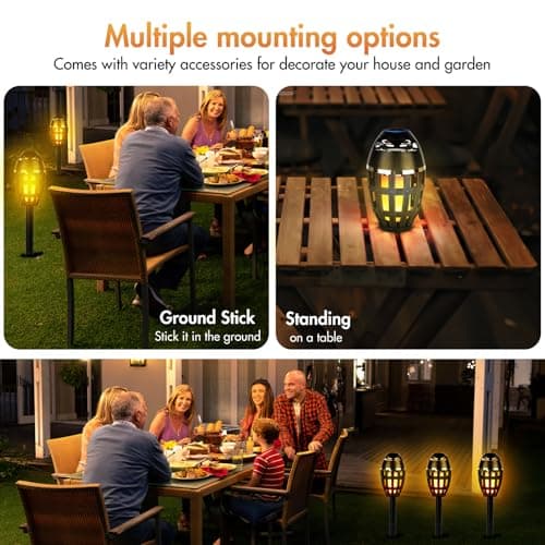 ALLOMN LED Bluetooth Flame Speakers, Outdoor LED Flame Effect Bluetooth Speaker Wireless Portable Waterproof LED Flame Speaker with Stake for Camping Patio Garden Yard BBQ Party, Valentine's Day Gift — view 6