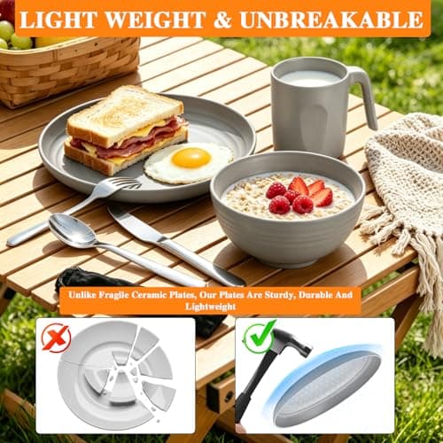 Camping Bowl and Cutlery Set, Picnic Mess Kit, Camping Plates and Bowls — view 4