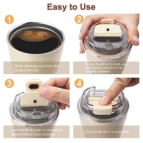 Philorn Coffee Cup, 380ml Insulated Travel Mug — view 5