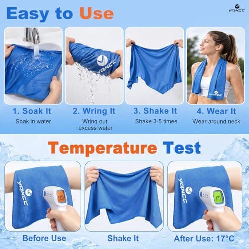YQXCC 2 Pack Cooling Towels, 100x30 cm, Cool Towel for Neck & Face — view 3