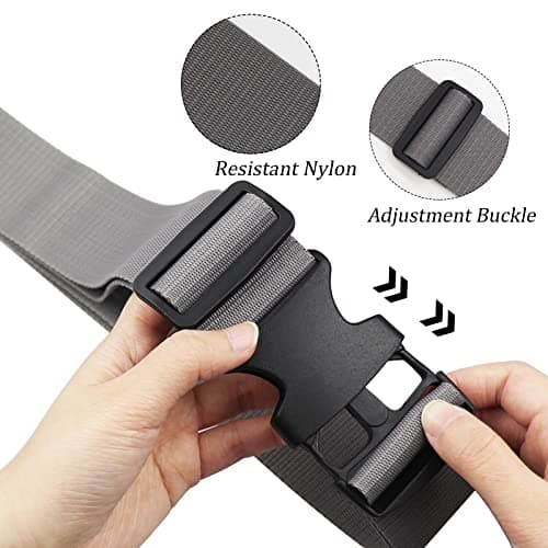 Luggage Suitcase Straps Set, Travel Accessories Thickened Luggage Belt with Quick Release Buckle, Adjustable Black Travel Luggage Straps for Suitcase Baggage (Taupe, 2 PCS Set) — view 4