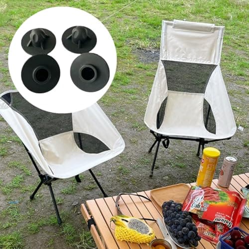 Luoyuanjia 4 Pack Camping Chair Feet Replacement Cap Covers Anti-Sinking Tips for Ultralight High Back Folding Camping Chairs 13mm / 0.51" — view 5