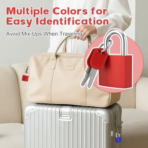 10 Pcs Suitcase Locks with Keys, Small Luggage Locks Set, Coloured Metal Suitcase Padlocks with Keys, Durable Mini Locker Padlock for Backpack, Gym Locker, School Bag and Travel Cases — view 6