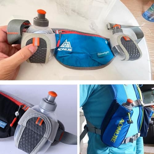 Azarxis BPA Free Water Bottles Flask Leakproof for Running Hydration Belt Fanny Packs 170 250 280 mL for Triathlon Marathon Hiking Cycling Climbing Runner Trial Race (170ml / 6oz - 2 Pack) — view 6