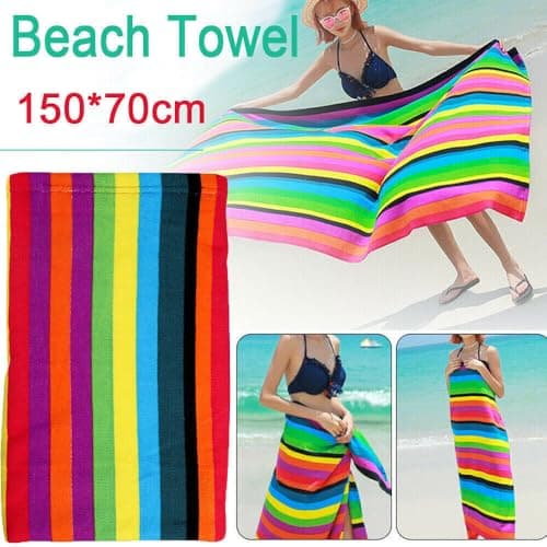 Yunzhou Striped Extra Large Microfibre Lightweight Beach Towel Quick Dry Towel for Adults, Travel Quick Dry Towels for Camping, Gym Towels — view 4