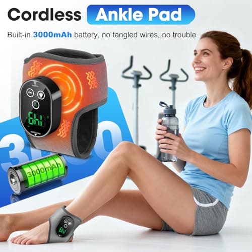 Heated Ankle Massager with Heat Vibration, Cordless Rechargeable Ankle Wrap — view 3