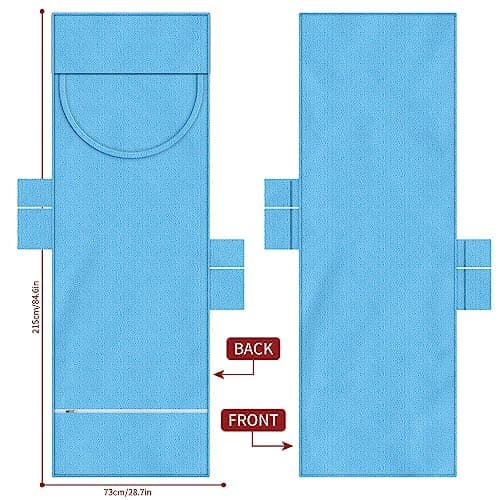 Vinsani Sun Lounger Beach Towel with Pockets, Soft & Quick Dry, Blue — view 6