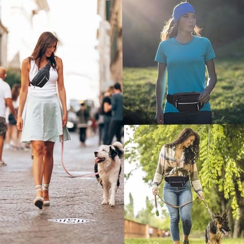 Bum Bag Waist Fanny Pack for Men Women Ladies Large Waist Bag with 6 Pockets for Dog Walking Running Hiking Camping Cycling — view 4