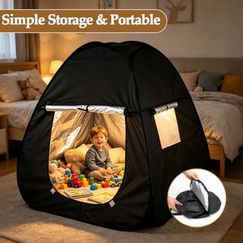 NKFBEV Sensory Tent, Kids Pop Up Tent, Blackout Tent with Organizer Bag, Foldable Pop Up Calm Down Tent, Calm Down Play Tent for Children with Autism, SPD, Anxiety to Play and Relax Improve Focus — view 4