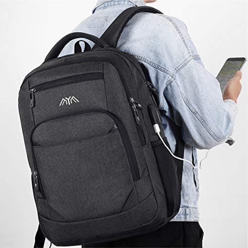 School Backpack Boys / Girls / Teenagers, Backpack School, Laptop Backpack for Men / Women, Daypacks Business Backpack with USB, Charcoal, 15,6 Zoll, Rucksack — view 6