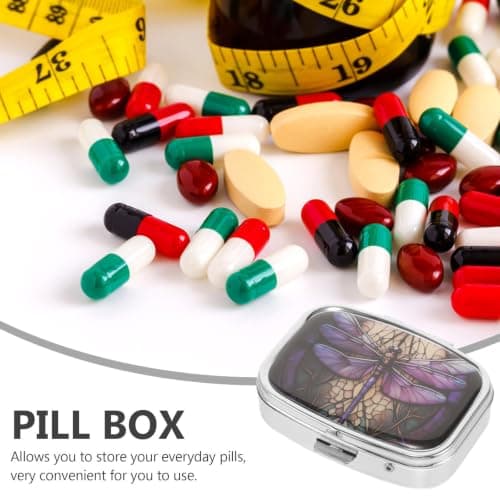 Metal Pill Box Two Grid Iron Travel Organizer for Pills — view 6