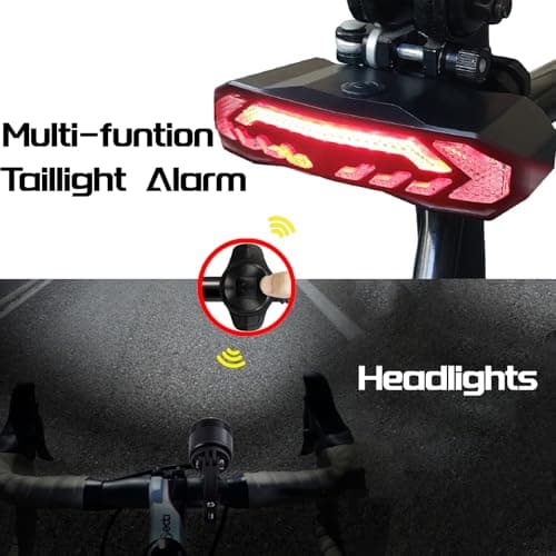 Smart Bike Light Set with Wireless Remote: High-Lumen Headlight & Alarm Taillight, 6 Modes, Turn Signals, Anti-Theft Vibration Sensor, Electric Bell, USB-C Rechargeable, Waterproof for Cycling Safety — view 2