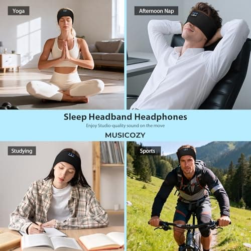 MUSICOZY Cooling Sleep Headphones Bluetooth Headband for side sleepers — view 6