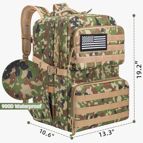 OUUTMEE Military Tactical Backpack 45L, MOLLE Rucksack for Men — view 3